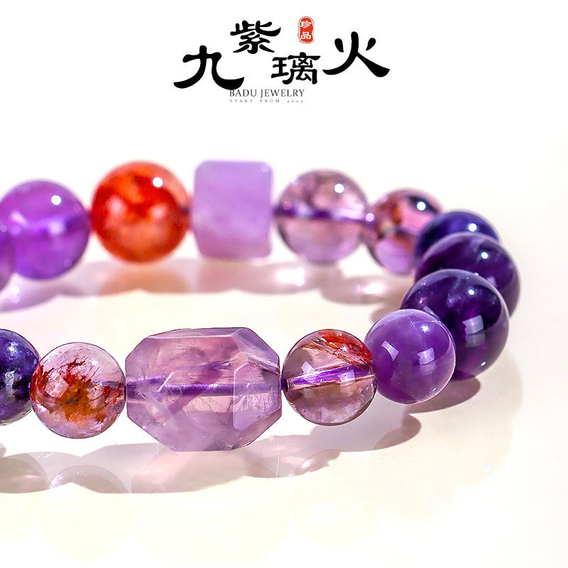 天然玻利維亞水晶紫多寶串珠