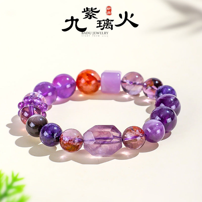 天然玻利維亞水晶紫多寶串珠