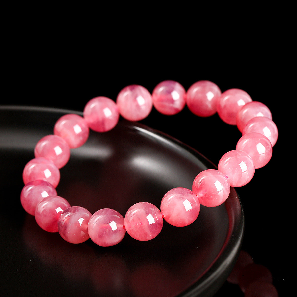 7A級天然老礦馬粉水晶手串