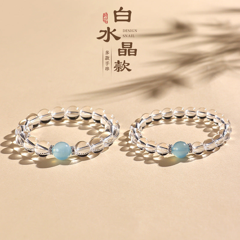 煙雨白水晶手串