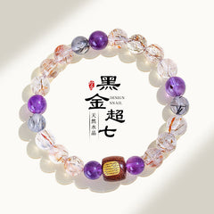 黑髮晶沉香黑花梨手串