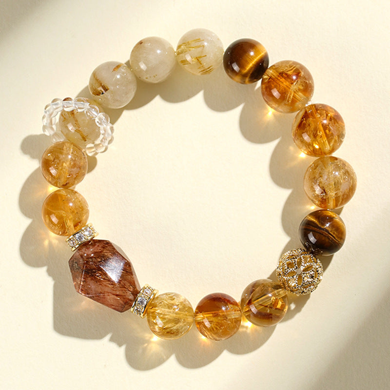 天然海藍寶白瑪瑙平安扣手串