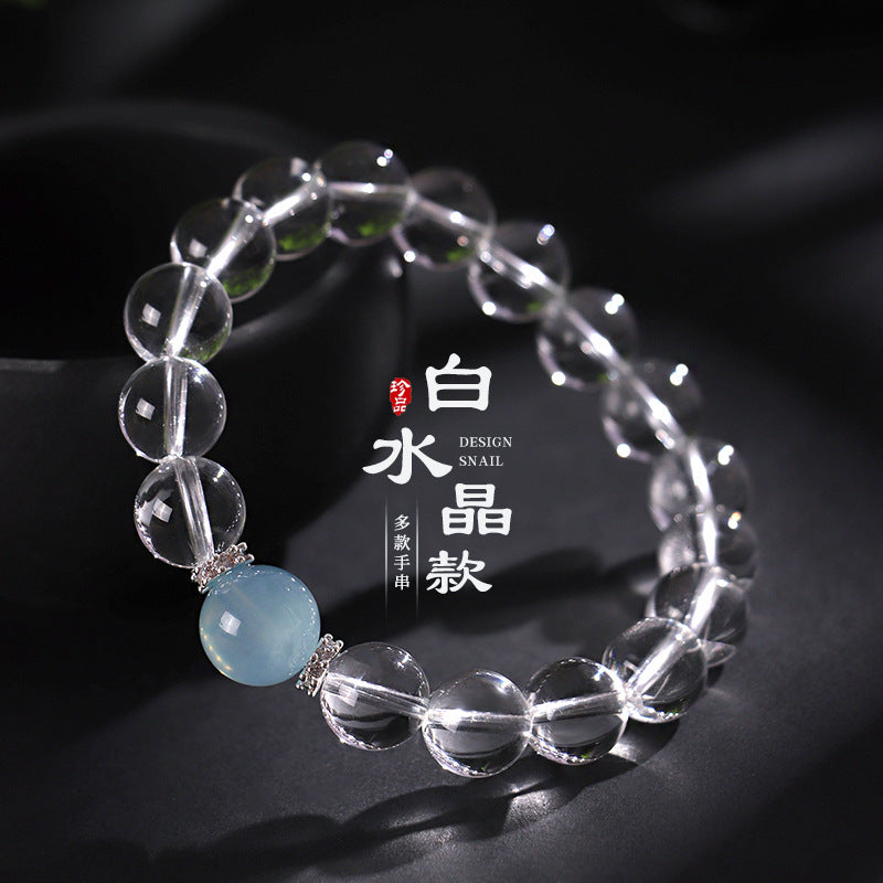 煙雨白水晶手串