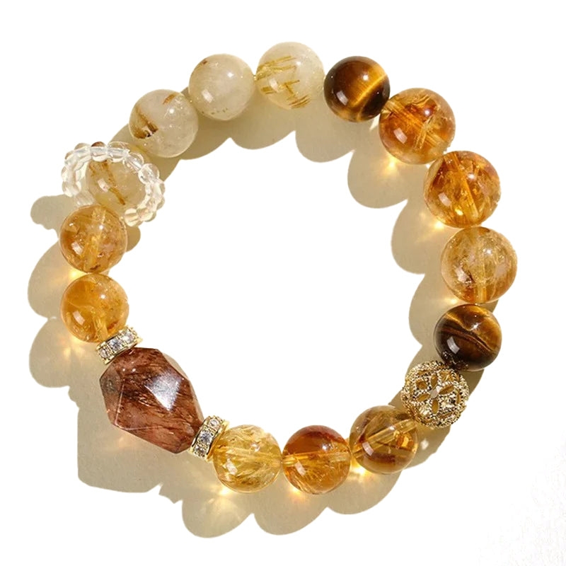 天然海藍寶白瑪瑙平安扣手串